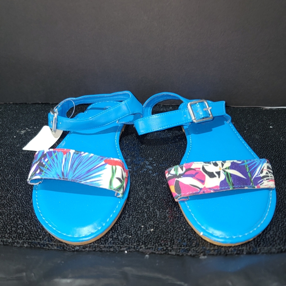 Rouge Sandals Women's Size 7.5 Blue Floral Flats